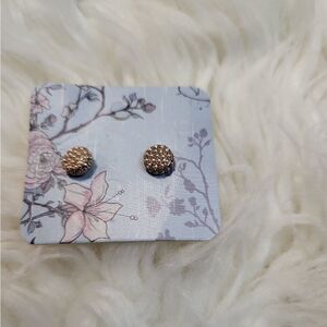 Aldo rose gold & pearl encrusted circle post earrings